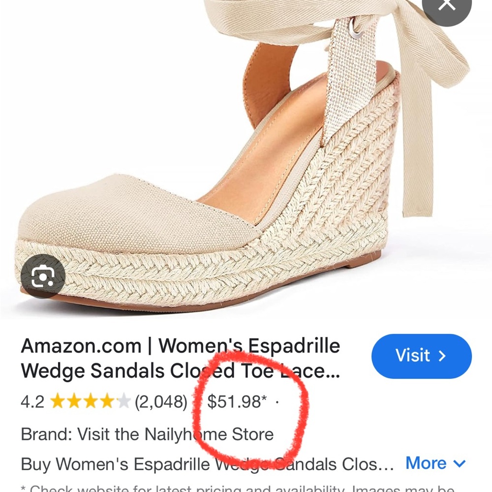 8.5 Blue ankle wrap up shoe. New.